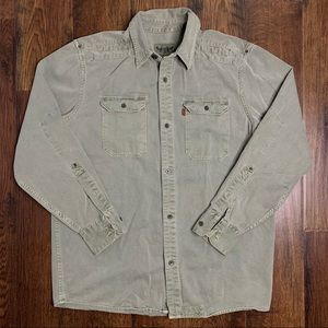 Levi’s Heavy Military Green Button Long Sleeve Top